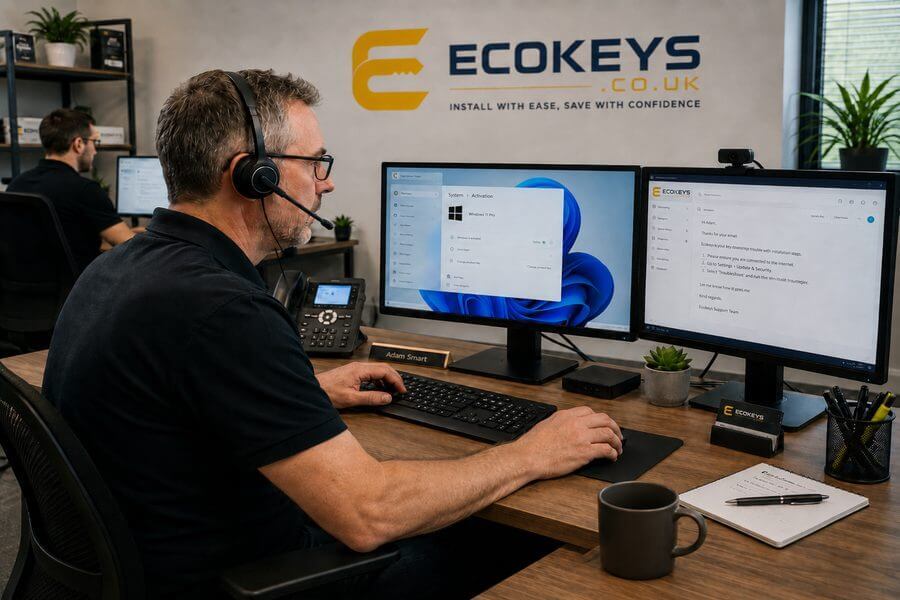 EcoKeys customer support and Microsoft software installation assistance